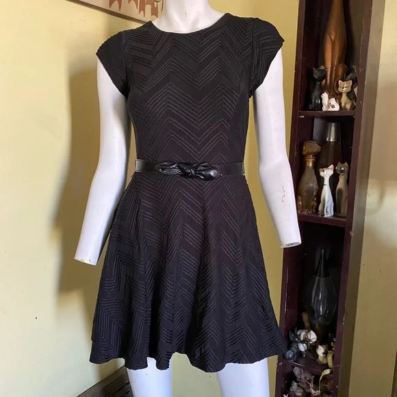 Candie's | Dresses | Ladies Classy Little Black Cocktail Flirty Classic Bow  Belted Dress Hepburn Mod